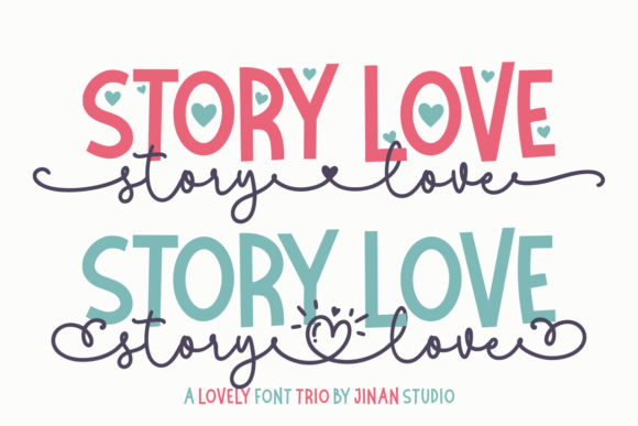 Story Love: A Trio Font for Romantic Design Projects
